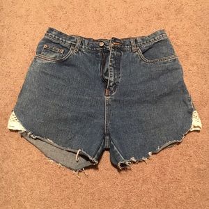 High Waisted Shorts with Lace