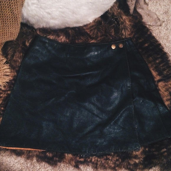Black Faux Leather Mini Skirt