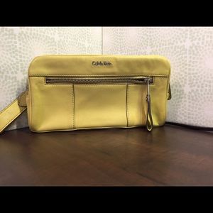 Calvin Klein lime clutch/wristlet