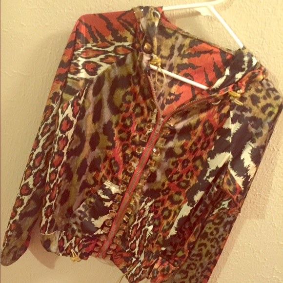Silk animal print jacket