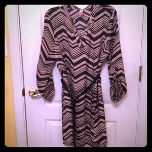 Long tunic dress with belt