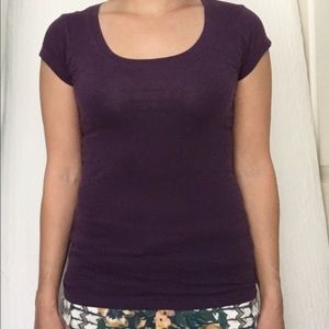 Purple Scoop Neck T-shirt