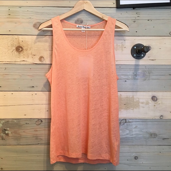 SOLD NWT Acne orange linen tank top