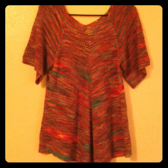 A Multicolored hand crocheted Blouse - Picture 1 of 4