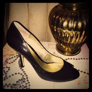 Sexy Peep Toe Brown Patton Leather Stilettos