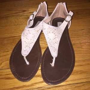 White lace sandals