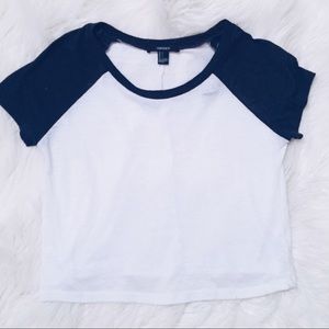 Forever 22 Cropped Baseball Tee