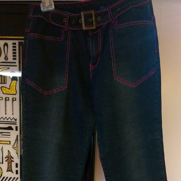 Hot Pink trim Denim