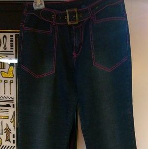 Hot Pink trim Denim