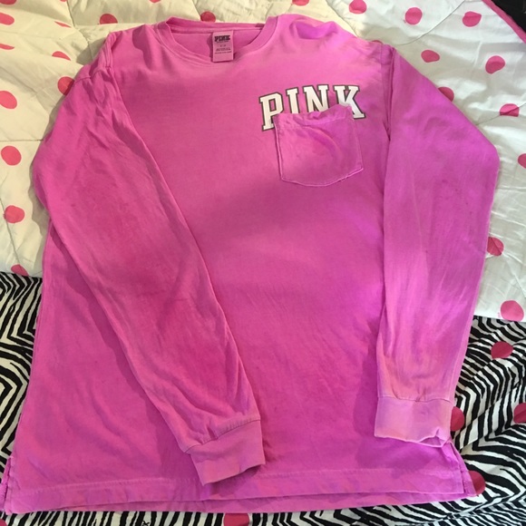 VS PINK HOT pink long sleeve t