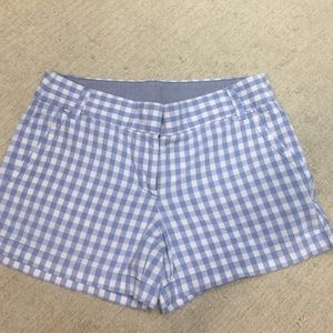 J Crew light blue gingham shorts