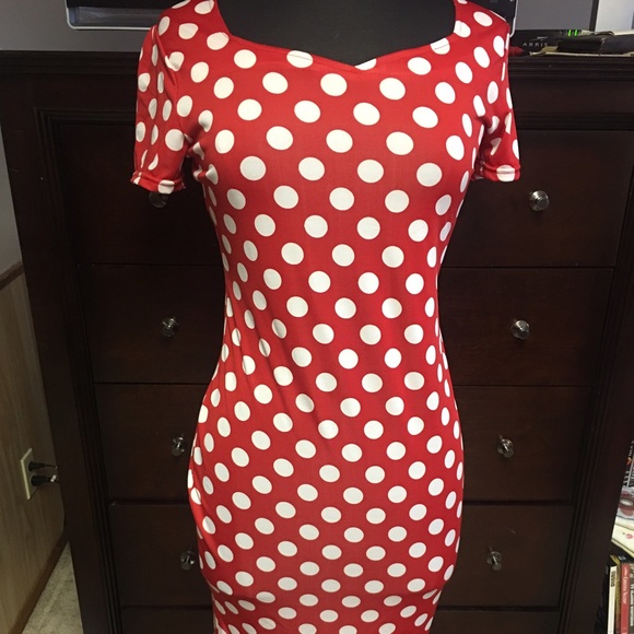 Vintage style steampunk polka dot dress