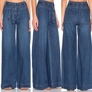 Free People Belted Flare Jeans