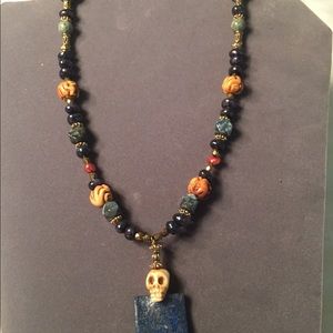 Skull Lapis Necklace