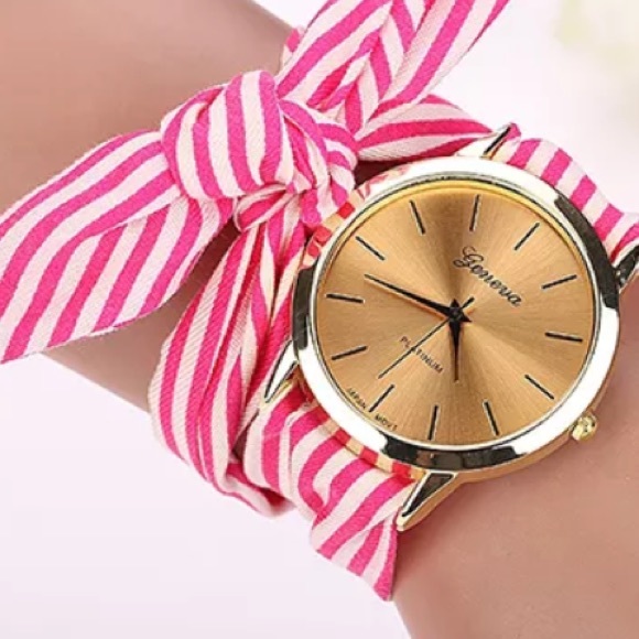 New fun wrap watch, blue and white stripes - Picture 3 of 4