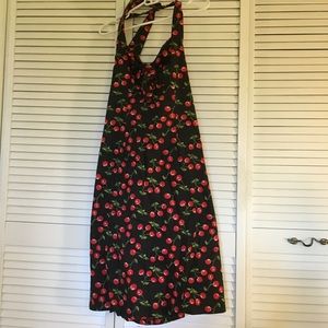 Sexy cherry print halter - pin up style