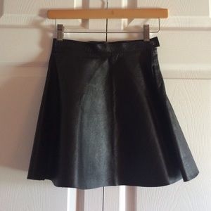 American Apparel Real Lambskin Leather Black Skirt