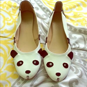 Black and white panda flats size 5 1/2 US women