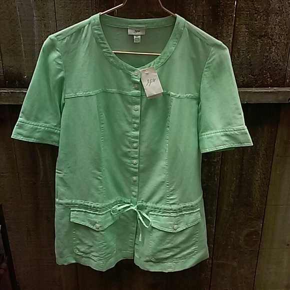 J. Jill lime green 100% linen tunic