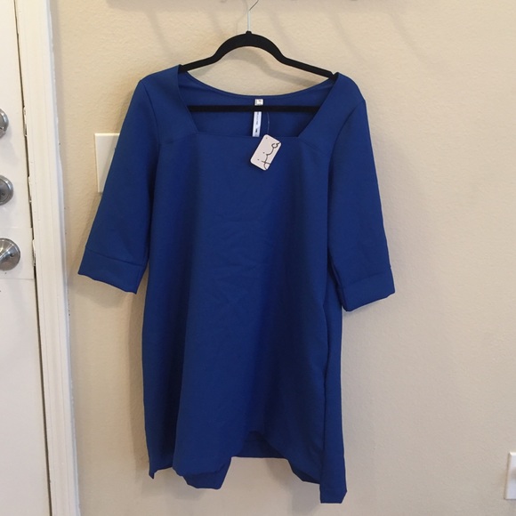 jia boutique royal blue smock style dress size M - Picture 1 of 3