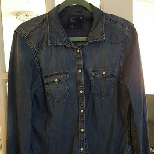 American Eagle denim button down