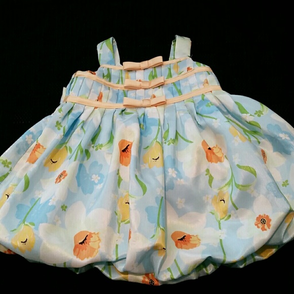Baby Girl Flower Print Bubble Dress - Picture 1 of 4