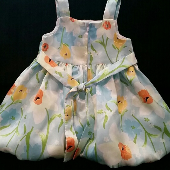 Baby Girl Flower Print Bubble Dress - Picture 4 of 4