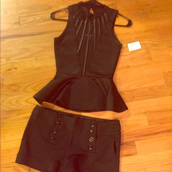Black dress shorts/top