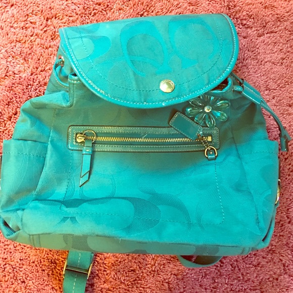 Blue Mini Coach Backpack