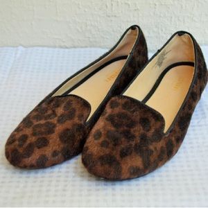 New Old Navy Leopard Animal Print Mohair Loafers 6
