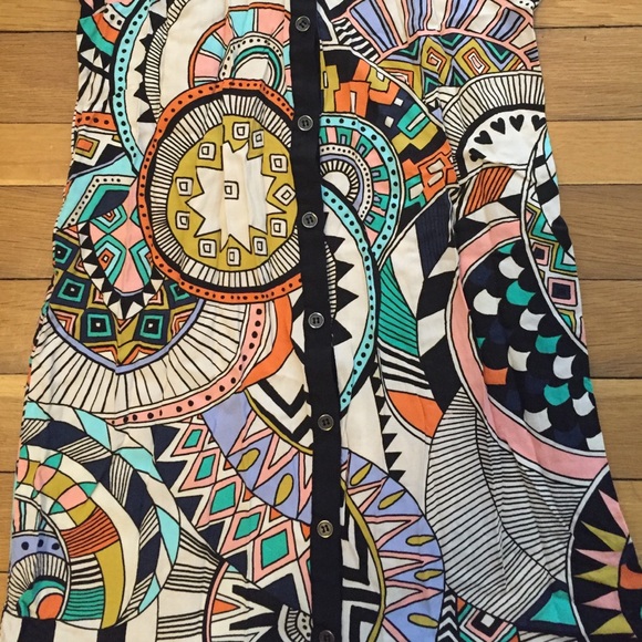 RARE Forever 21 Colorful Printed Shirt Dress - Picture 3 of 4