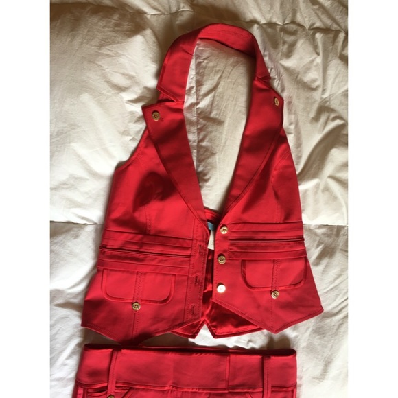 Marciano Vest and Skirt Set | Red