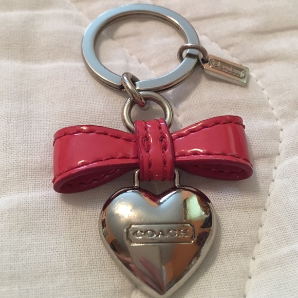 Coach heart key chain