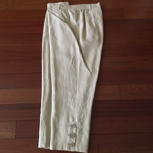 Ruby Rd Linen ankle crop pants