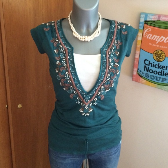 Ezra Fitch Beaded Top Size Medium