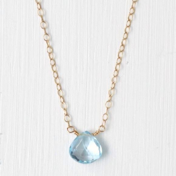 Ice Blue Briolette Drop Pendant. - Picture 3 of 3