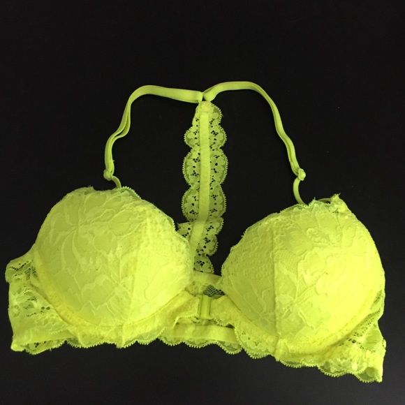 neon yellow vspink bra