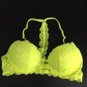 neon yellow vspink bra