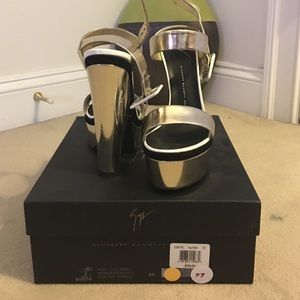 Giuseppe Zanotti Platinum Wedge Heels