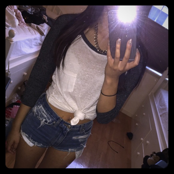 Gray baseball tee