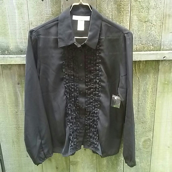 Ruffled front blouse