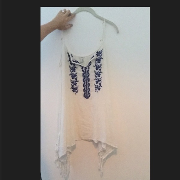 White and blue dress