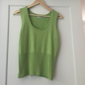 TSE green silk/cashmere vest.
