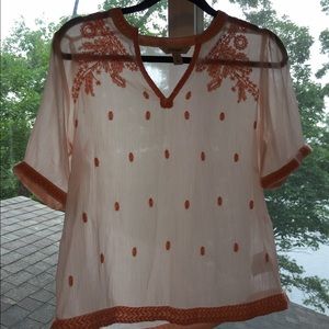 Sheer Embroidered Top