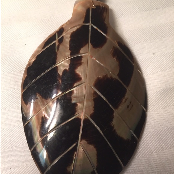 Dramatic Abalone Leaf Necklace - image 2