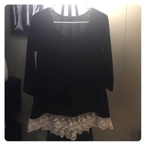 Black LongSleeve top with lace detail