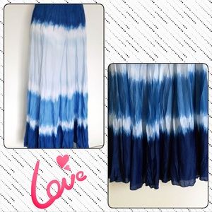 Zac & Rachel Skirt BOHO TIe Dye Maxi Ombre Crinkle