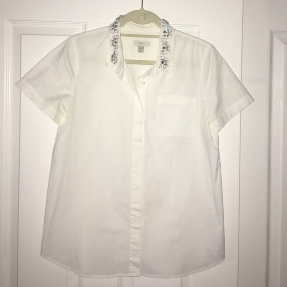 J.crew Jewel Accented Button- Down