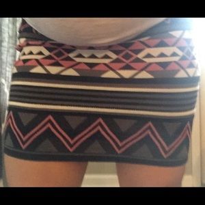 Patterned Mini Skirt
