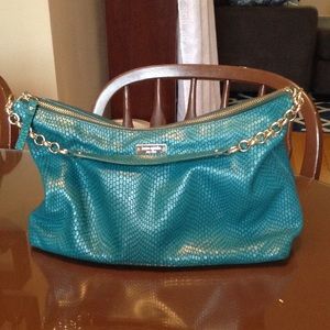 Kate Spade teal snakeskin purse